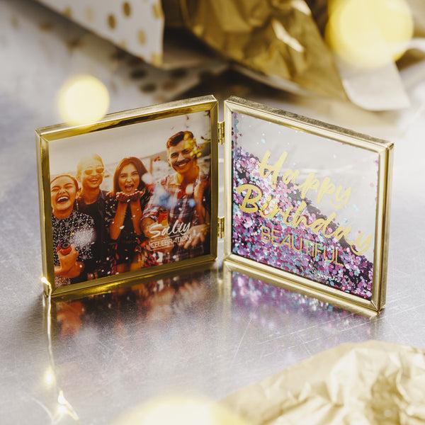 Pavilion Gift Company Happy Birthday 4.75" Hinged Sentiment Frame