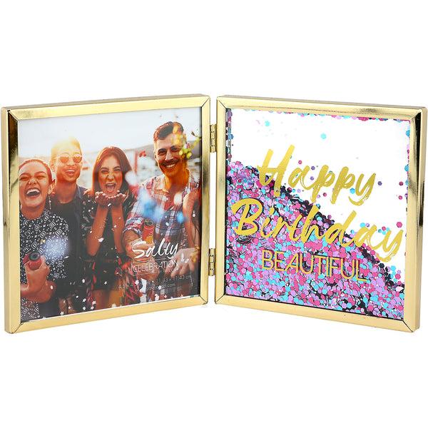 pavilion gift company Happy Birthday 4.75" Hinged Sentiment Frame