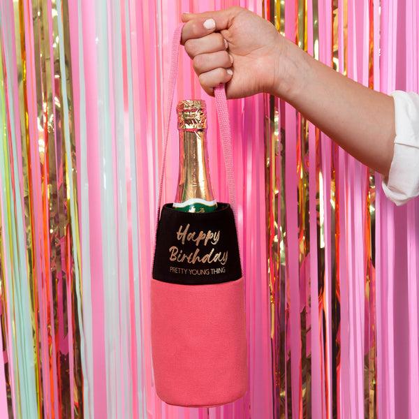 Pavilion Gift Company Happy Birthday Canvas Bottle Gift Bag