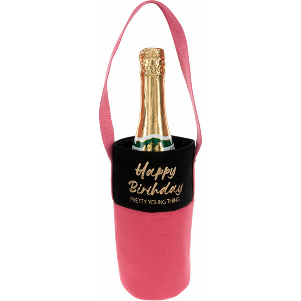 pavilion gift company Happy Birthday Canvas Bottle Gift Bag