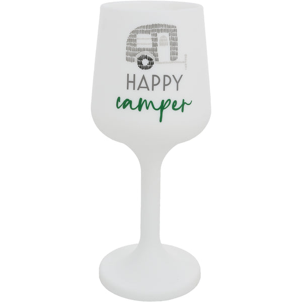 pavilion gift company Happy Camper 13 oz Silicone Stemmed Wine Glass