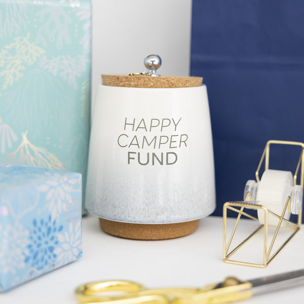 Pavilion Gift Company Happy Camper 6.5" Ceramic Savings Bank