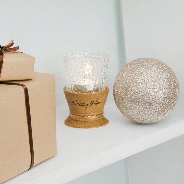 Pavilion Gift Company Happy Home 4" Tall Tealight Holder