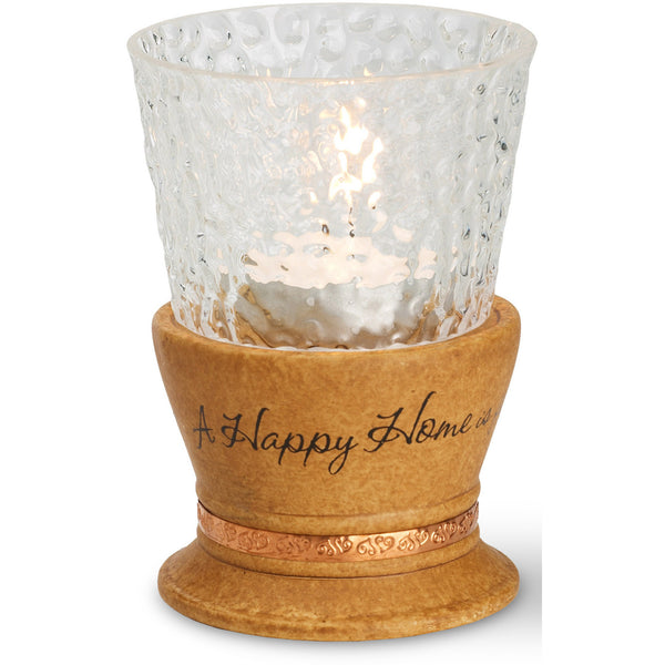 pavilion gift company Happy Home 4" Tall Tealight Holder