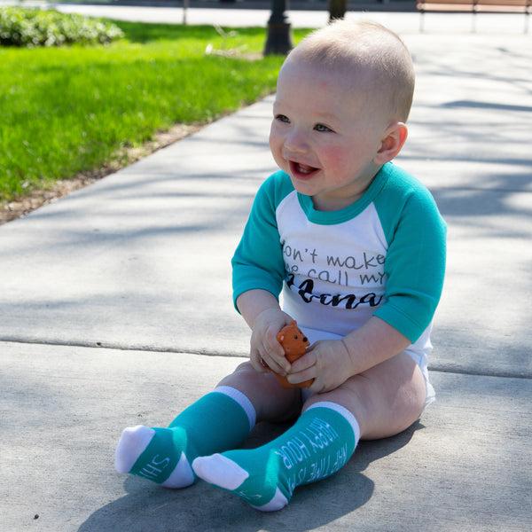 Pavilion Gift Company Happy Hour 0-12 Months Baby Knee Highs