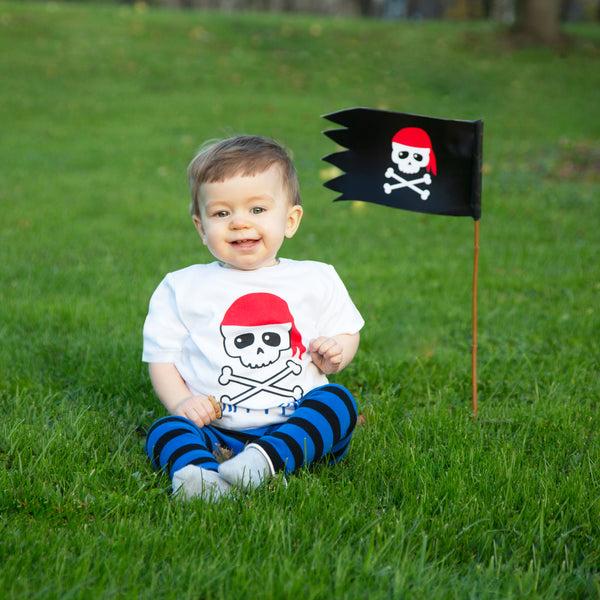 Pavilion Gift Company Happy Pirate 12-24 Months White T-Shirt