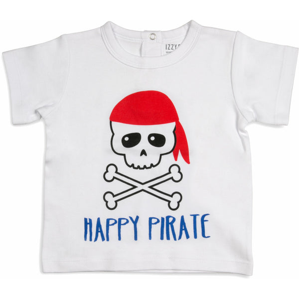 pavilion gift company Happy Pirate 12-24 Months White T-Shirt