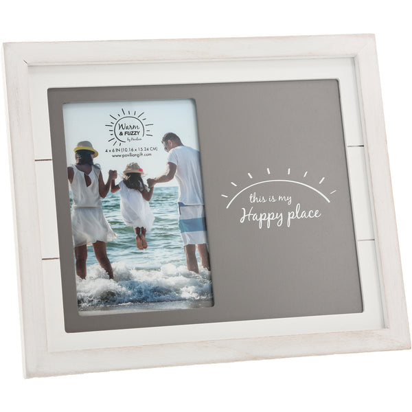 pavilion gift company Happy Place 10" x 8.5" Frame (Holds 4" x 6" Photo)