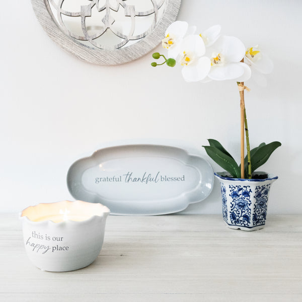 Pavilion Gift Company Happy Place 11 Oz - 100% Soy Wax Reveal Candle Scent: Tranquility