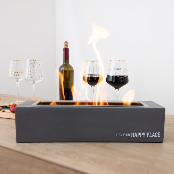 Pavilion Gift Company Happy Place 15.75" Tabletop Fire Pit