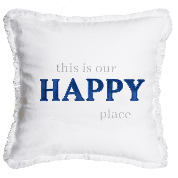 pavilion gift company Happy Place 18" Throw Pillow Cover