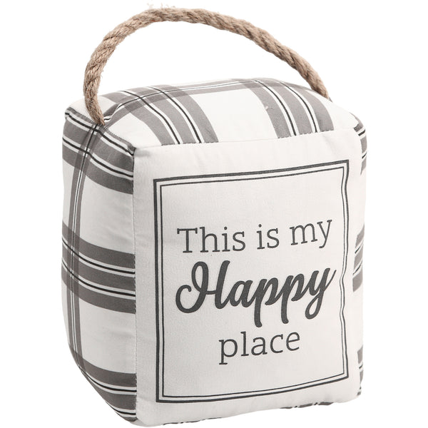 pavilion gift company Happy Place 5" x 6" Door Stopper