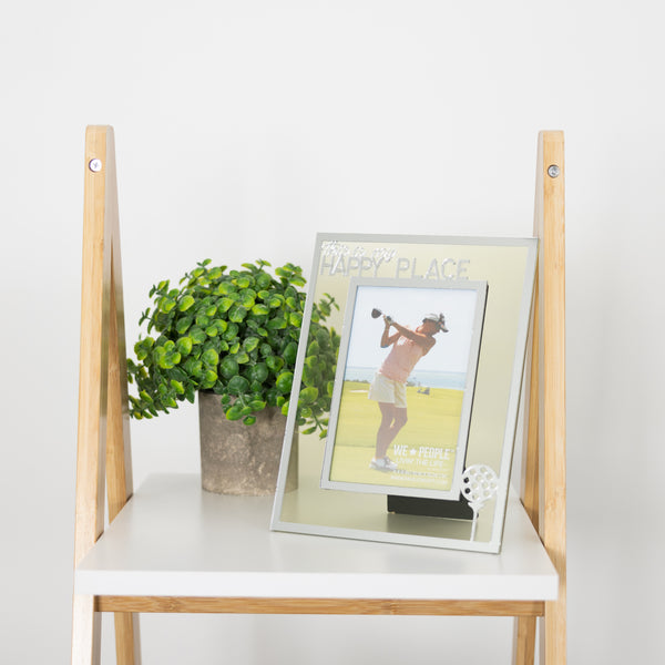 Pavilion Gift Company Happy Place 6.5" X 8.5" Glass Frame (Holds 4" X 6" Photo)