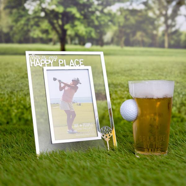 Pavilion Gift Company Happy Place 6.5" X 8.5" Glass Frame (Holds 4" X 6" Photo)