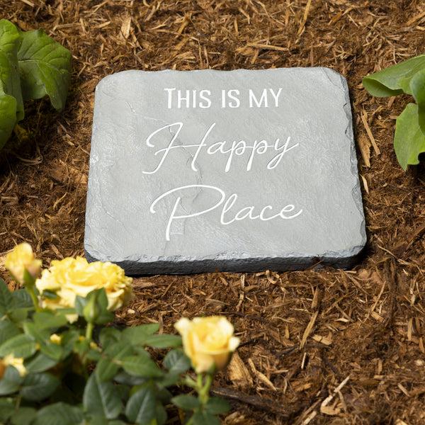 Pavilion Gift Company Happy Place 7.75" X 7.75" Garden Stone