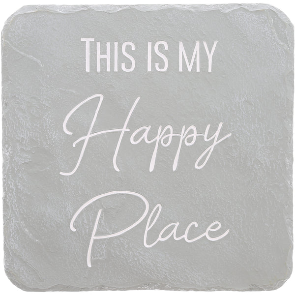 pavilion gift company Happy Place 7.75" x 7.75" Garden Stone