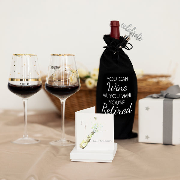 Pavilion Gift Company Happy Retirement 10mm Sterling Silver Cubic Zirconia Drop Earrings