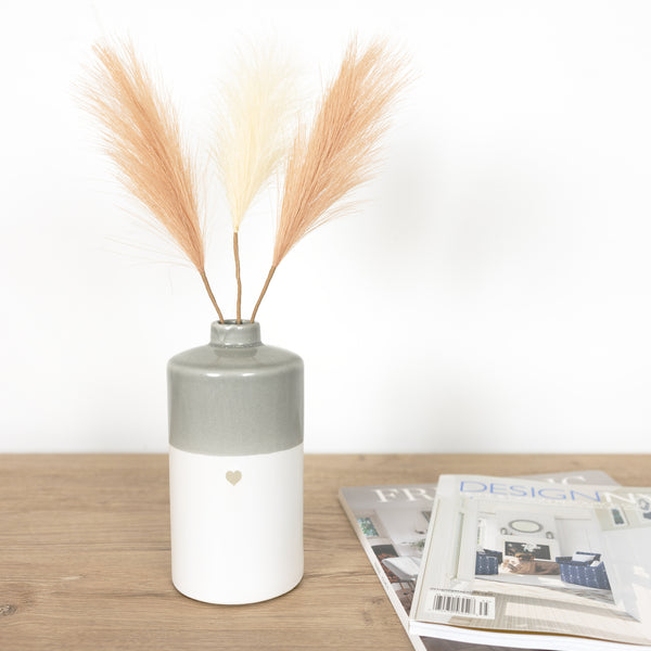 Pavilion Gift Company Heart 7" Vase With Pampas Grass