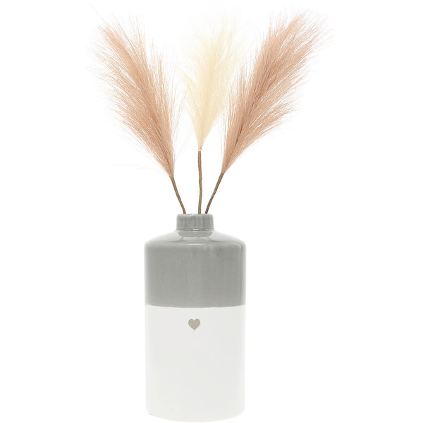 pavilion gift company Heart 7" Vase with Pampas Grass