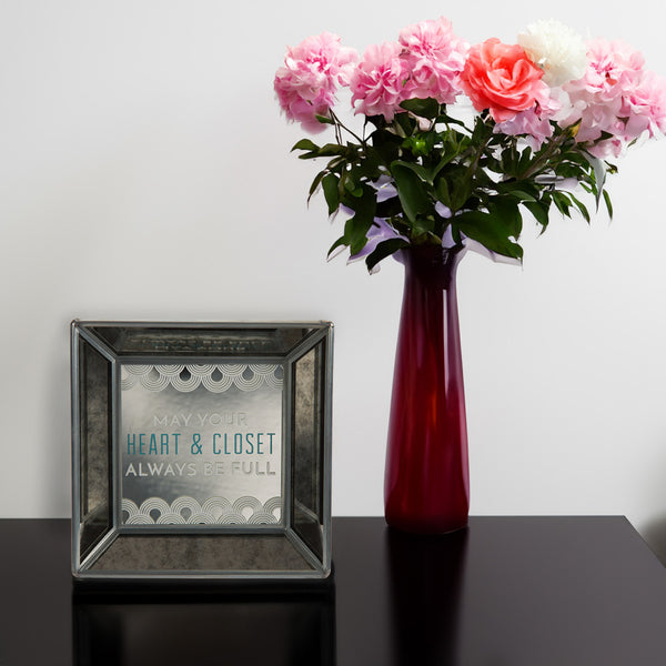 Pavilion Gift Company Heart & Closet 5" Mirrored Easel Back Plaque
