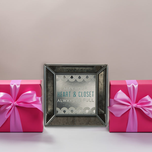 Pavilion Gift Company Heart & Closet 5" Mirrored Easel Back Plaque