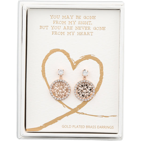 pavilion gift company Heart Gold Butterfly Dangle Earrings
