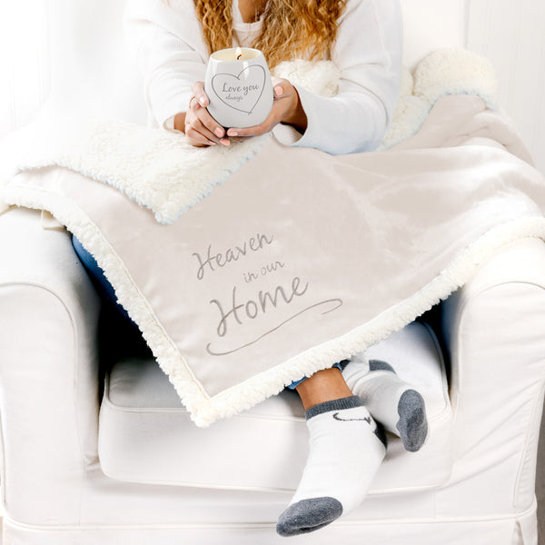 Pavilion Gift Company Heaven 42" X 50" Sherpa Lined Royal Plush Blanket Gift Set