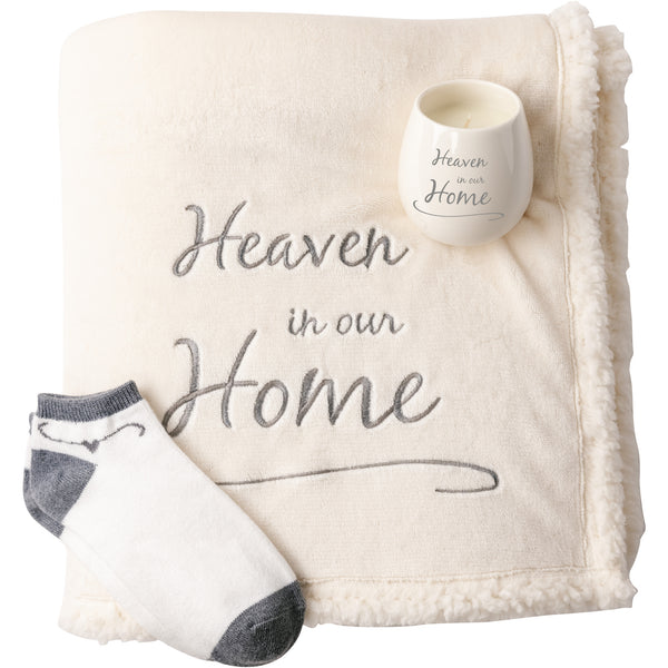 pavilion gift company Heaven 42" x 50" Sherpa Lined Royal Plush Blanket Gift Set