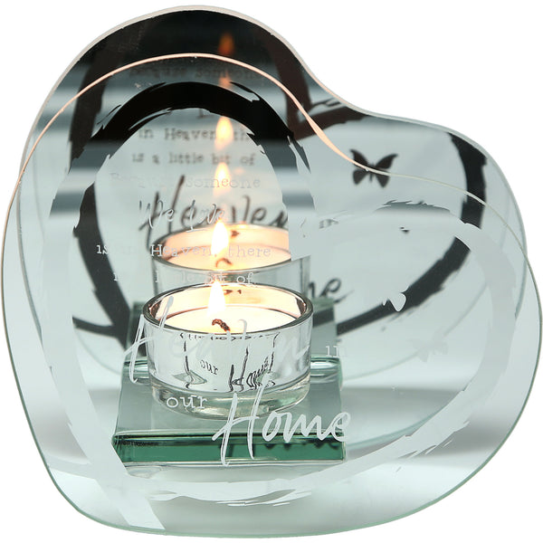 pavilion gift company Heaven in our Home 5.5" x 5.25" Mirrored Glass Candle Holder