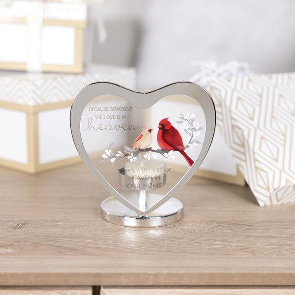 Pavilion Gift Company Heaven In Our Home 5" Glass Heart Tea Light Holder