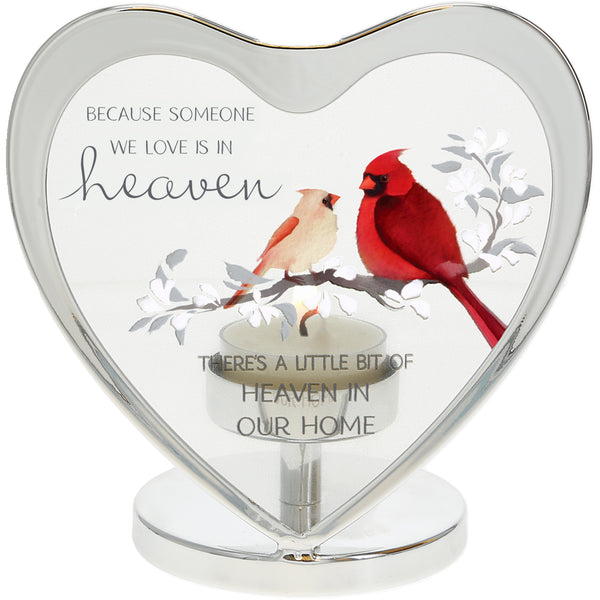 pavilion gift company Heaven In Our Home 5" Glass Heart Tea Light Holder