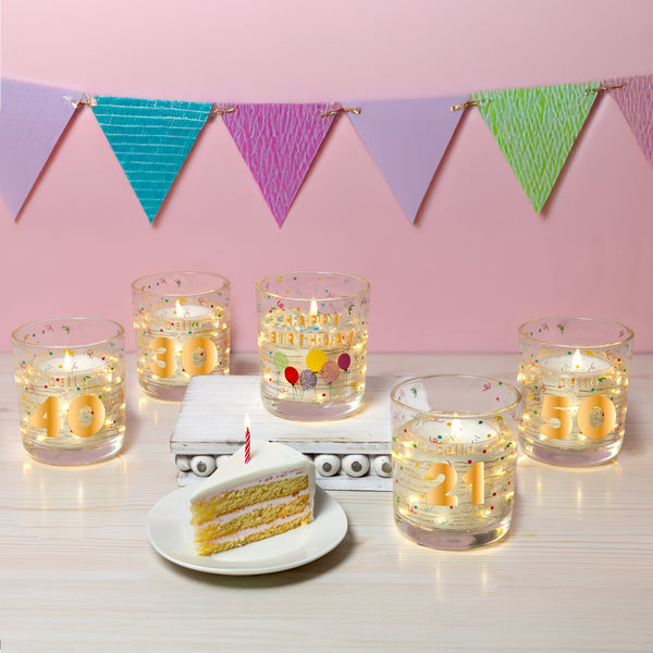 Pavilion Gift Company Hello 40 3.5 Oz Candle With LED Accents