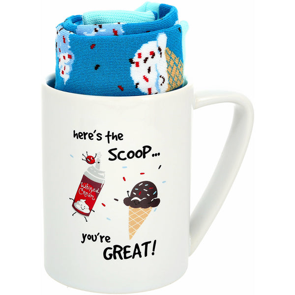 pavilion gift company Here's the Scoop 18 oz Mug and Sock Set