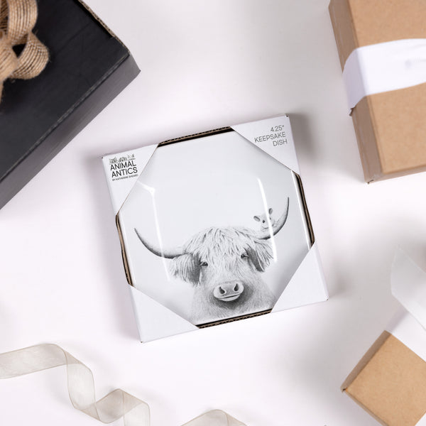 Pavilion Gift Company Highland Cow 4.25" Keepsake Dish