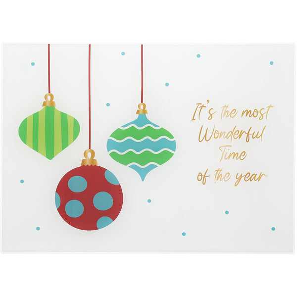 pavilion gift company Holiday 13.75" x 9.75" Glass Cutting Board