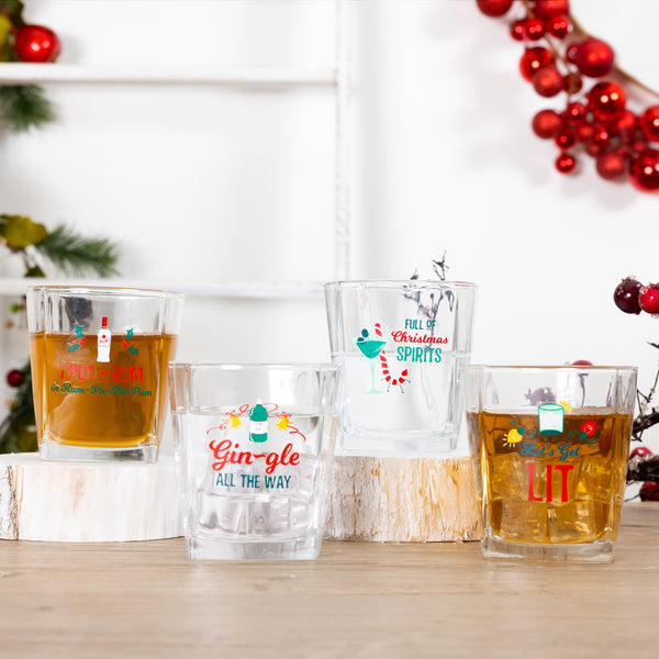 Pavilion Gift Company Holiday Rocks Glasses 10 Oz Rocks Glasses (Set Of 4 )