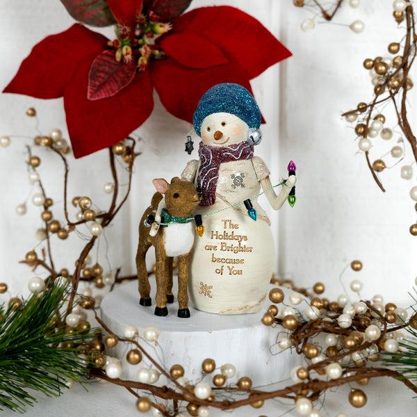 Pavilion Gift Company Holidays Brighter 5" Snowman With Deer