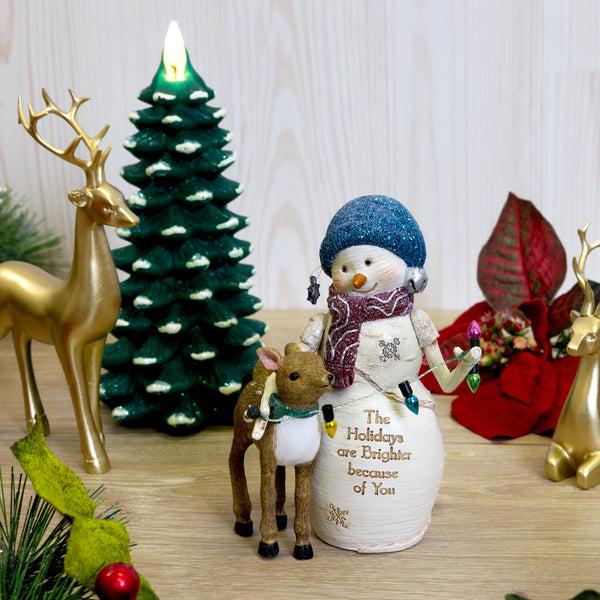 Pavilion Gift Company Holidays Brighter 5" Snowman With Deer