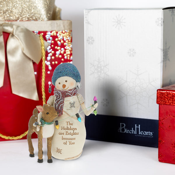 Pavilion Gift Company Holidays Brighter 5" Snowman With Deer