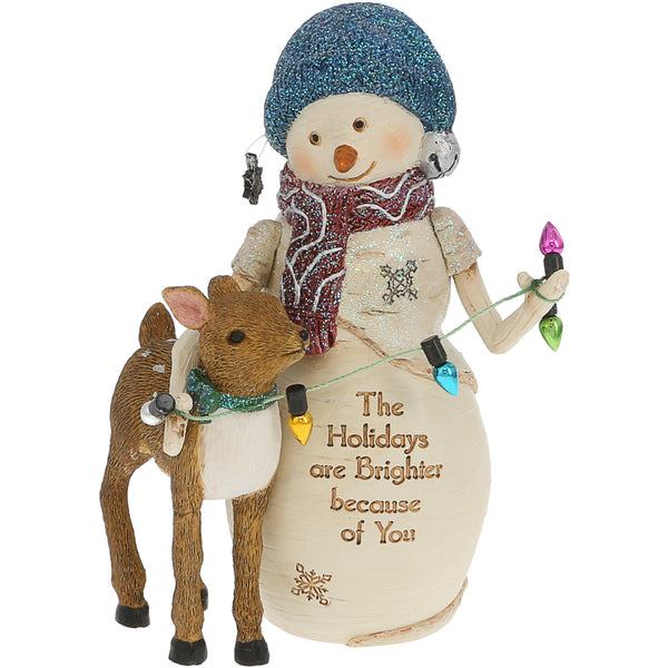 pavilion gift company Holidays Brighter 5" Snowman with Deer