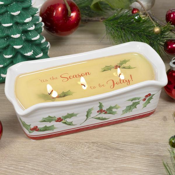 Pavilion Gift Company Holly Jolly 12 Oz - 100% Soy Wax Reveal Triple Wick Candle Scent: Fir
