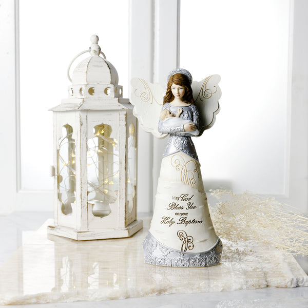 Pavilion Gift Company Holy Baptism 7.5" Angel Holding Baby