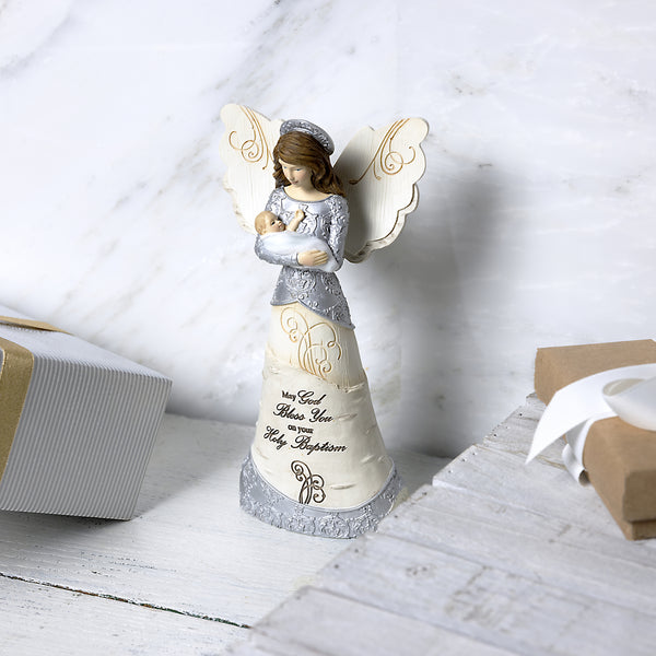 Pavilion Gift Company Holy Baptism 7.5" Angel Holding Baby