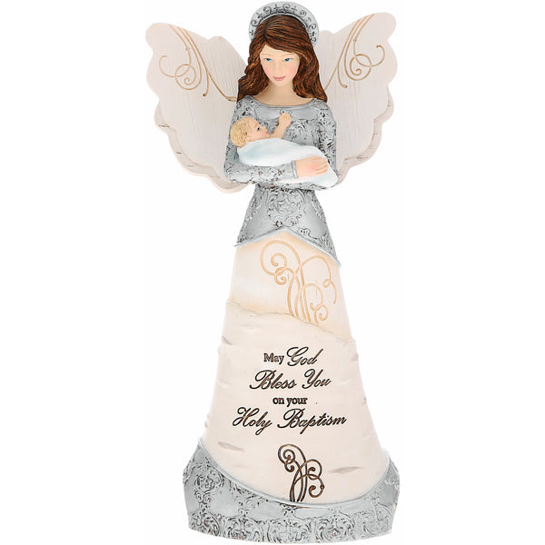 pavilion gift company Holy Baptism 7.5" Angel Holding Baby
