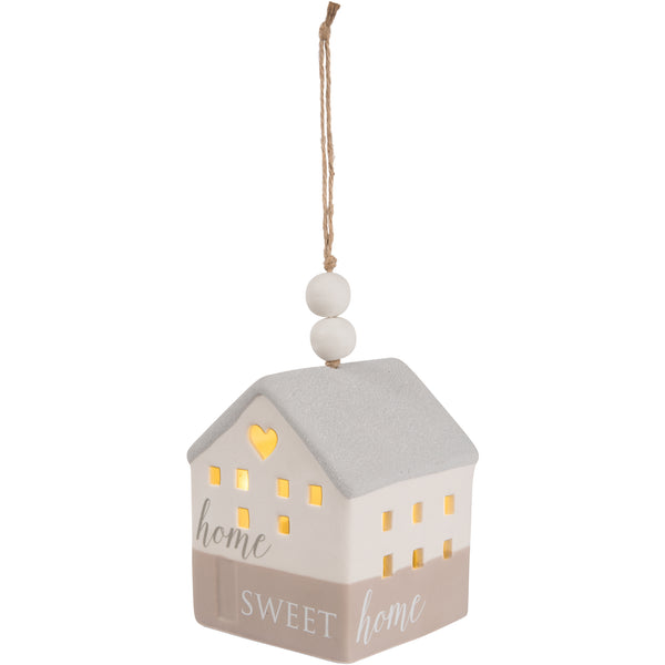 pavilion gift company Home 4.25" LED Lit Hanging Porcelain House