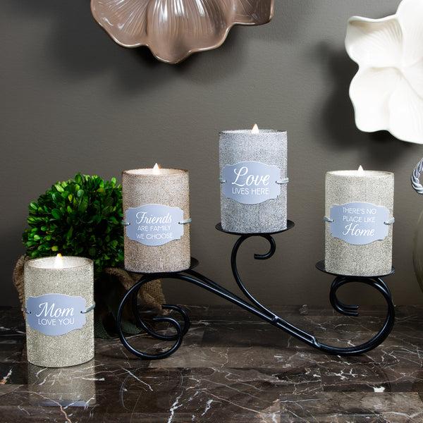Pavilion Gift Company Home 4.75" Gold Glitter Realistic Flame Candle