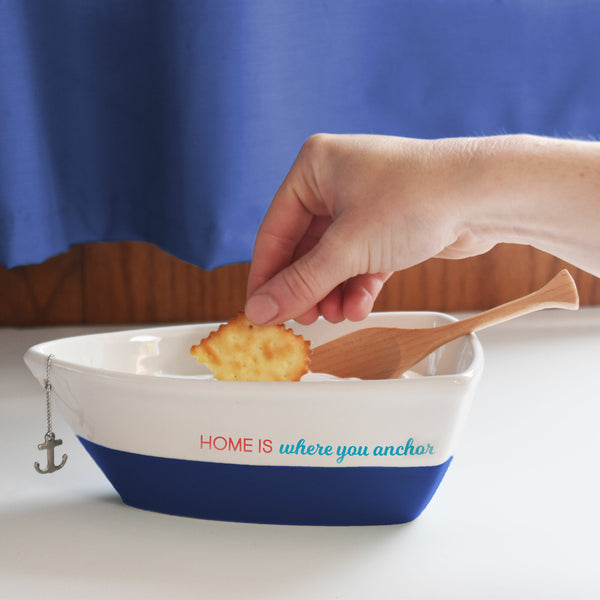 Pavilion Gift Company Home 7" Boat Serving Dish With Oar