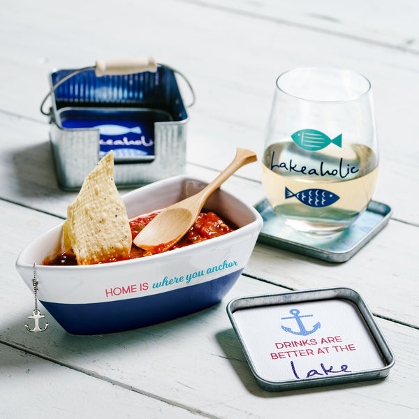 Pavilion Gift Company Home 7" Boat Serving Dish With Oar