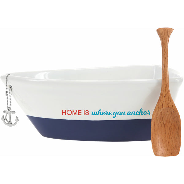 pavilion gift company Home 7" Boat Serving Dish with Oar