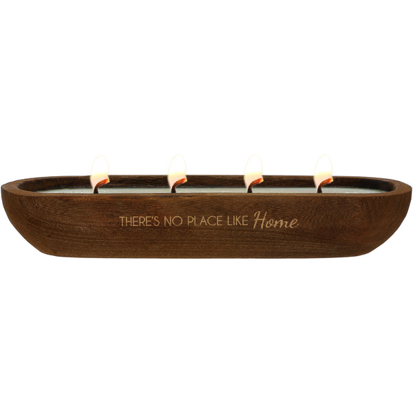 pavilion gift company Home 9.5 oz -100% Soy Wax Decorative Wooden Dough Bowl Candle Scent: White Jasmine
